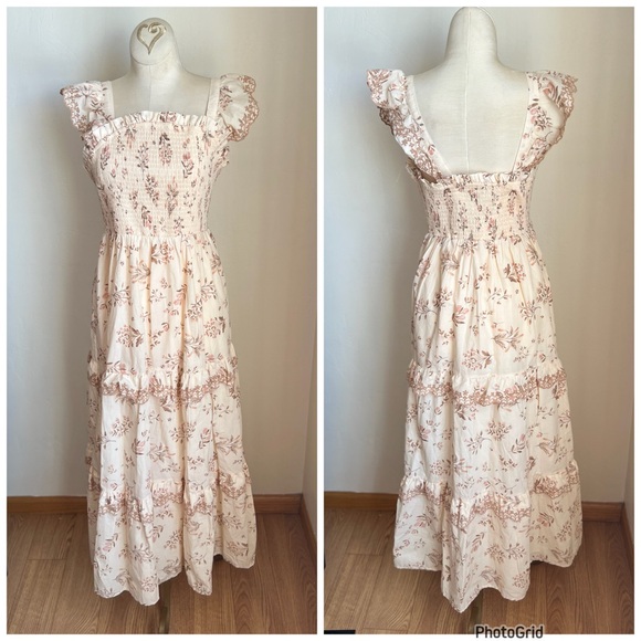 Haute Hippie Dresses & Skirts - Haute Hippie Cream Floral Maxi Dress Size US 4 Cottage Core New With Tags